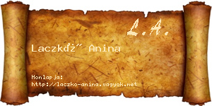 Laczkó Anina névjegykártya